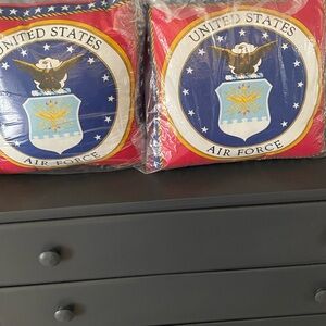 United States Air Force Decorative Pillow Set - Red and Blue